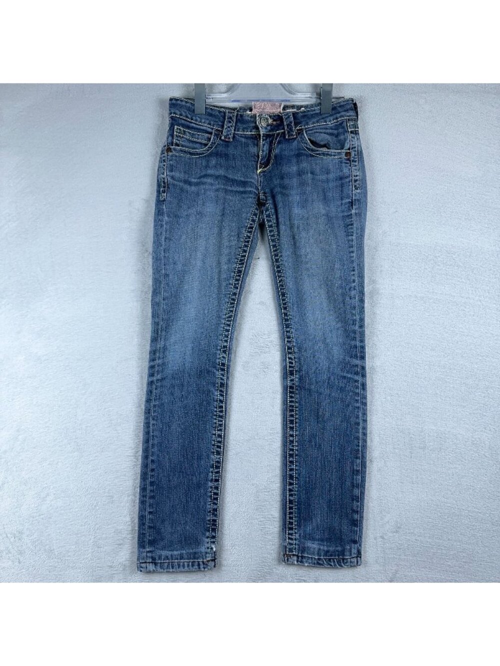 FOX Women Co. Skinny Jeans Light Wash Embroidered Pockets Blue Size W28